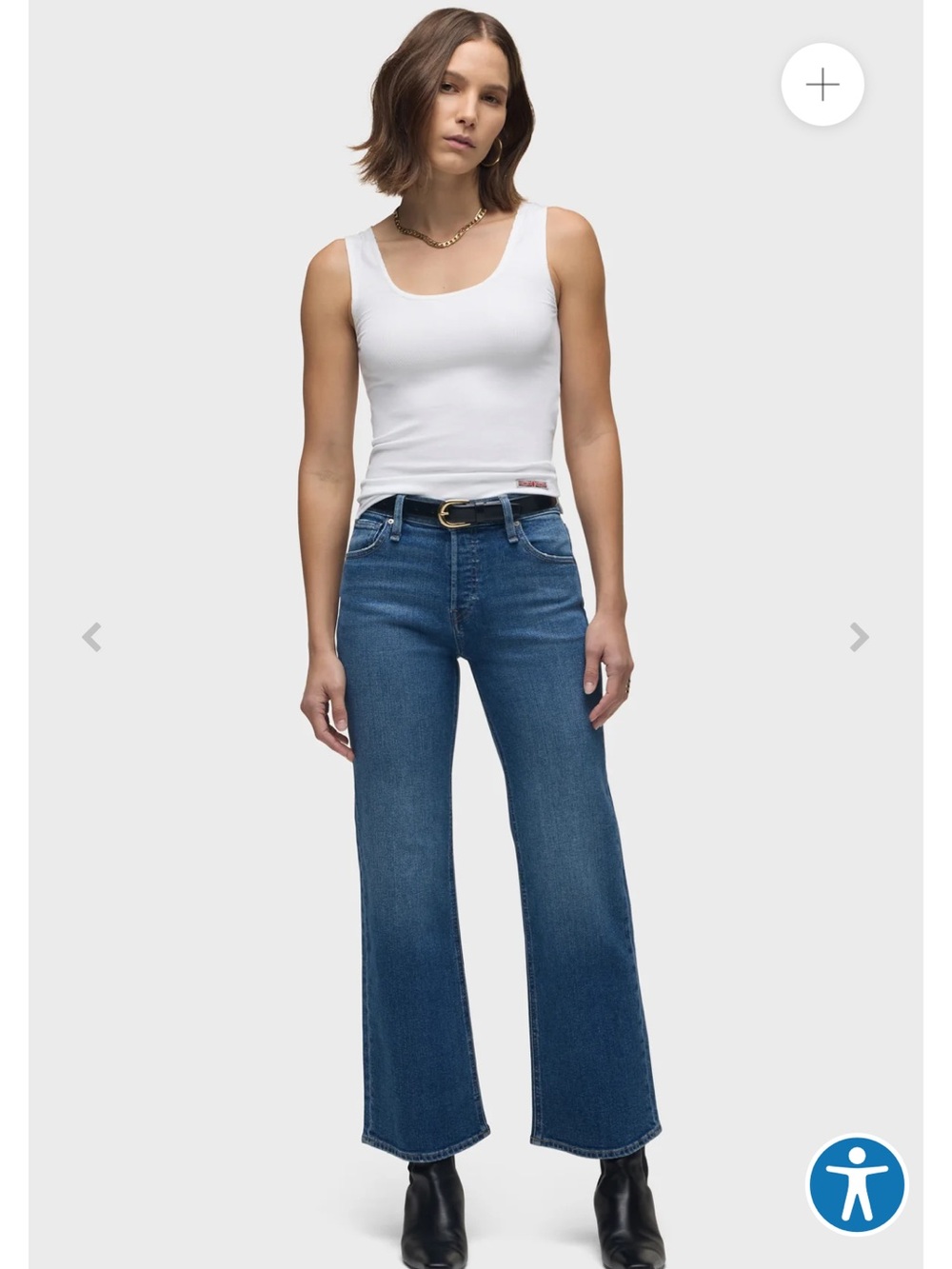 Hudson Rosie-upscale Mid-Rise Wide Leg Jeans in Dark Blue Wash